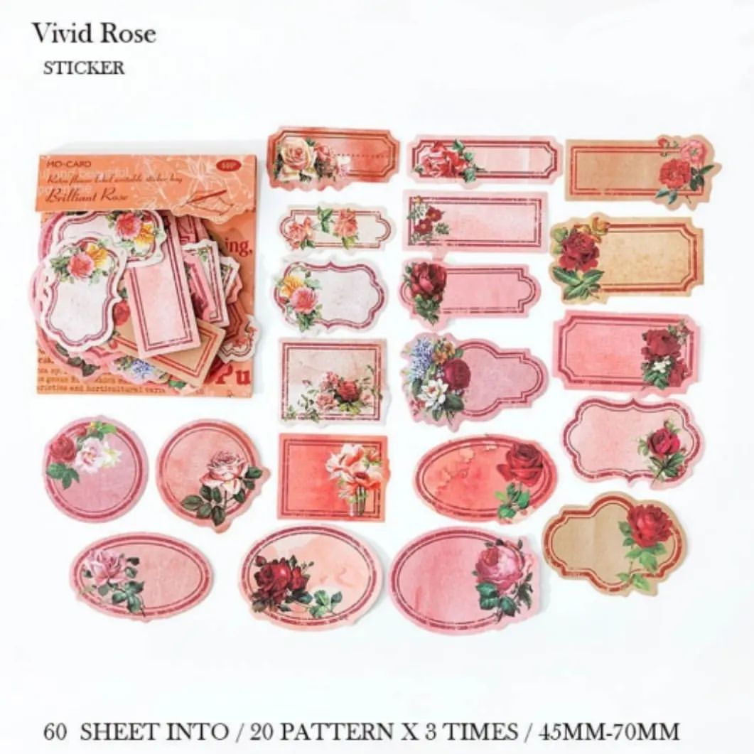Retro Flower labels