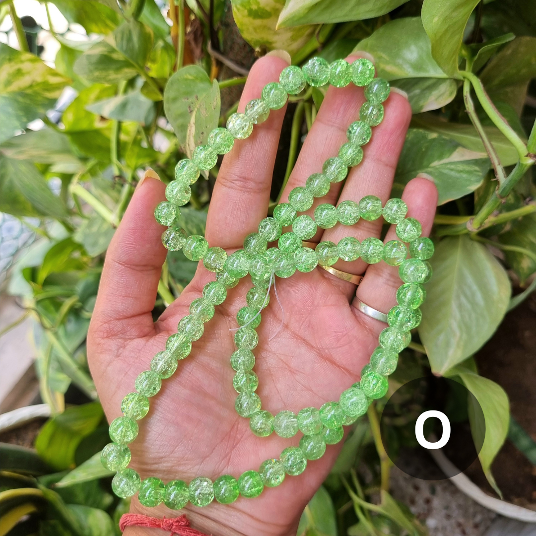 Crackle Glass Beads (Size - 8mm)