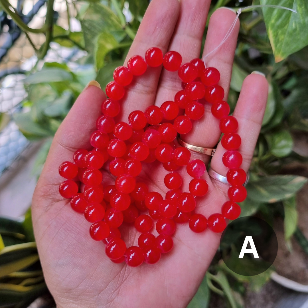 Plain Glass Beads (Size - 8mm)