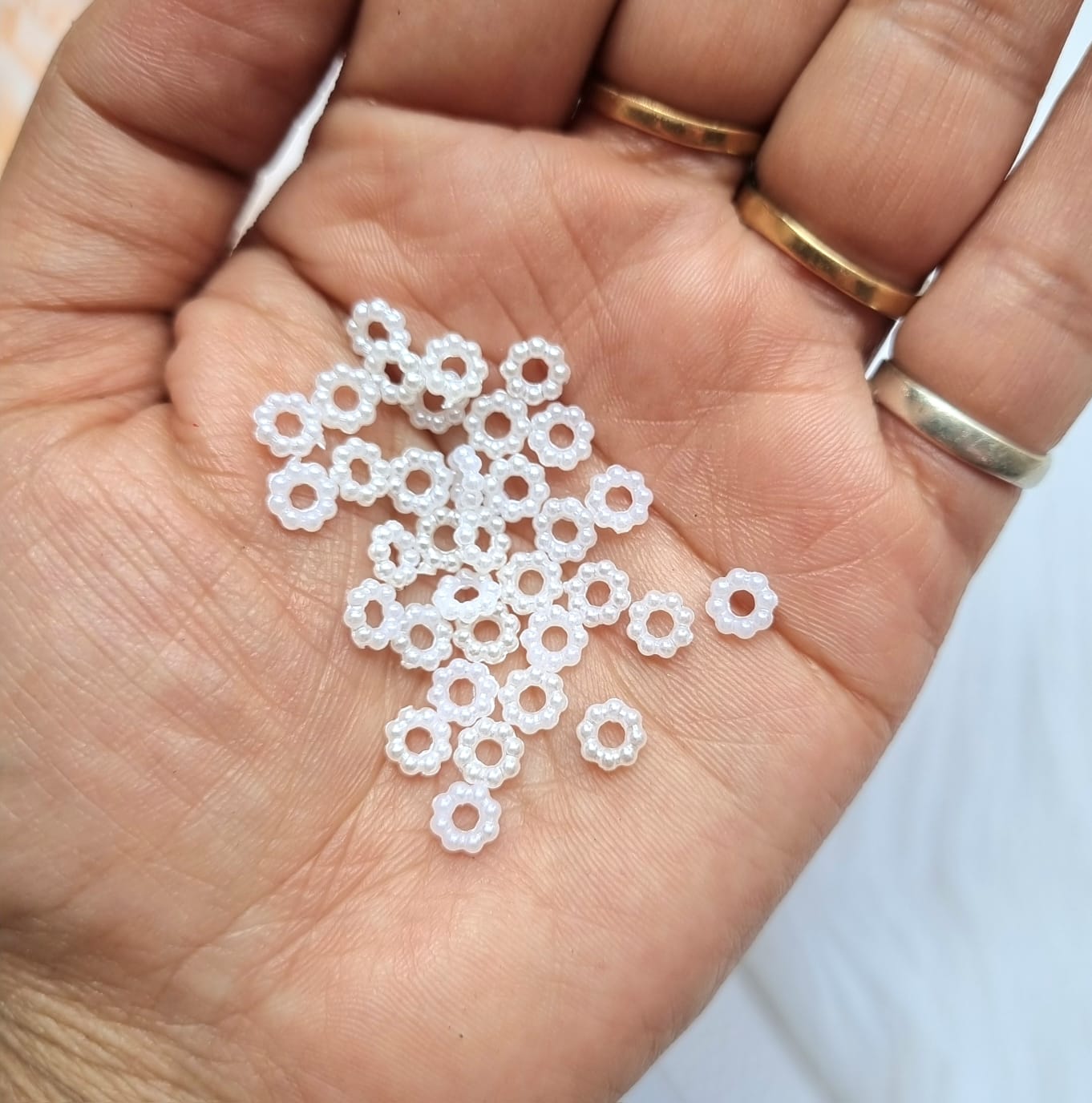 Acrylic Mini Pearl Ring Beads