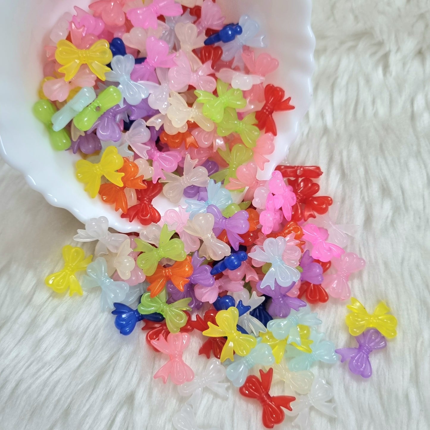 Acrylic Colourful Bow Beads