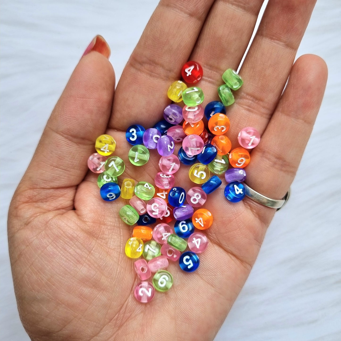 Acrylic Colourful Number Beads