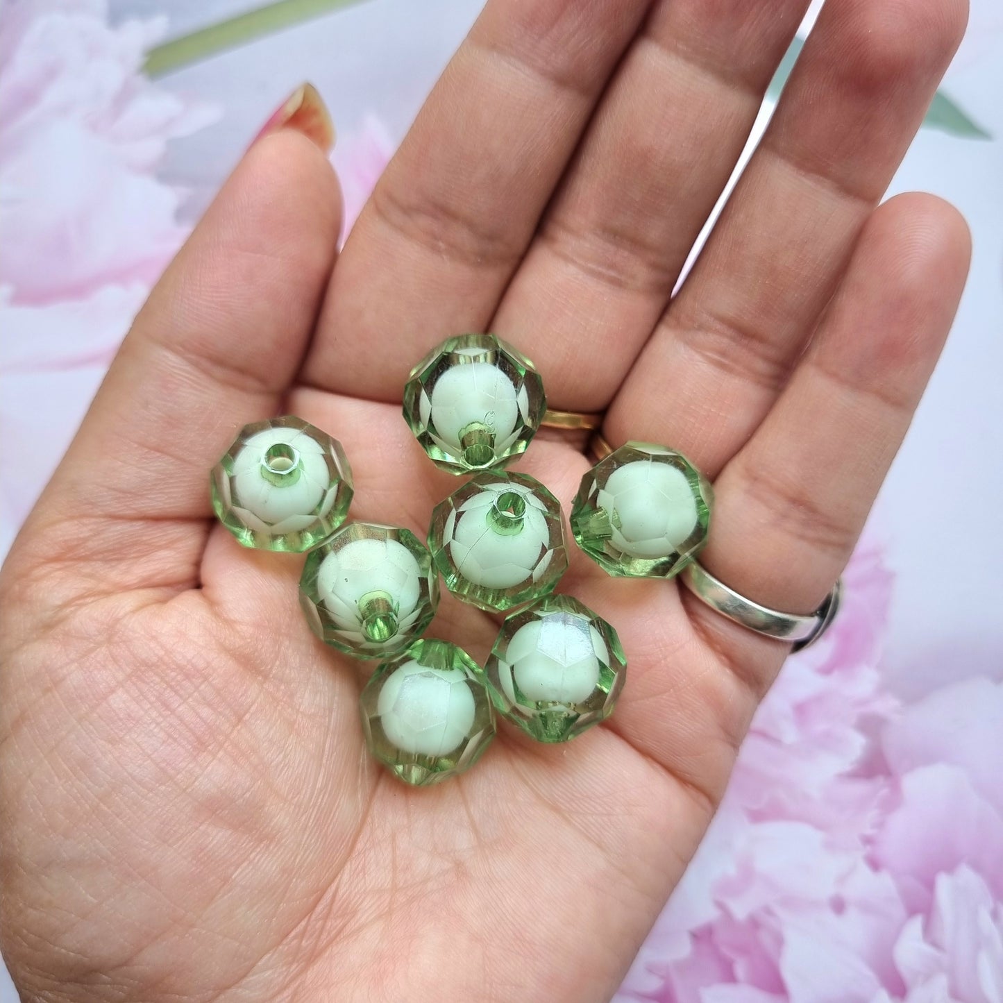 Acrylic Bottle Green Beads