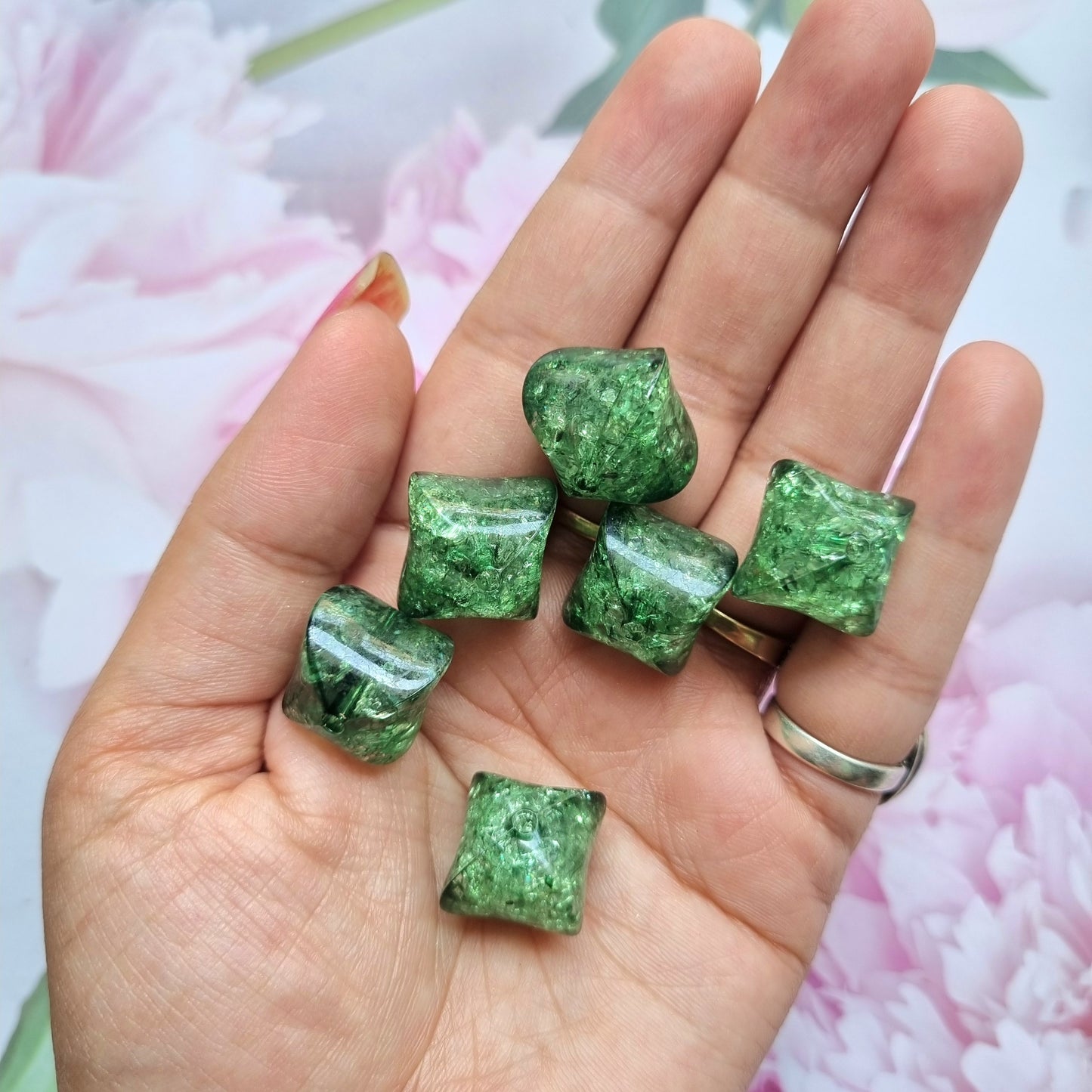 Acrylic Bottle Green Beads