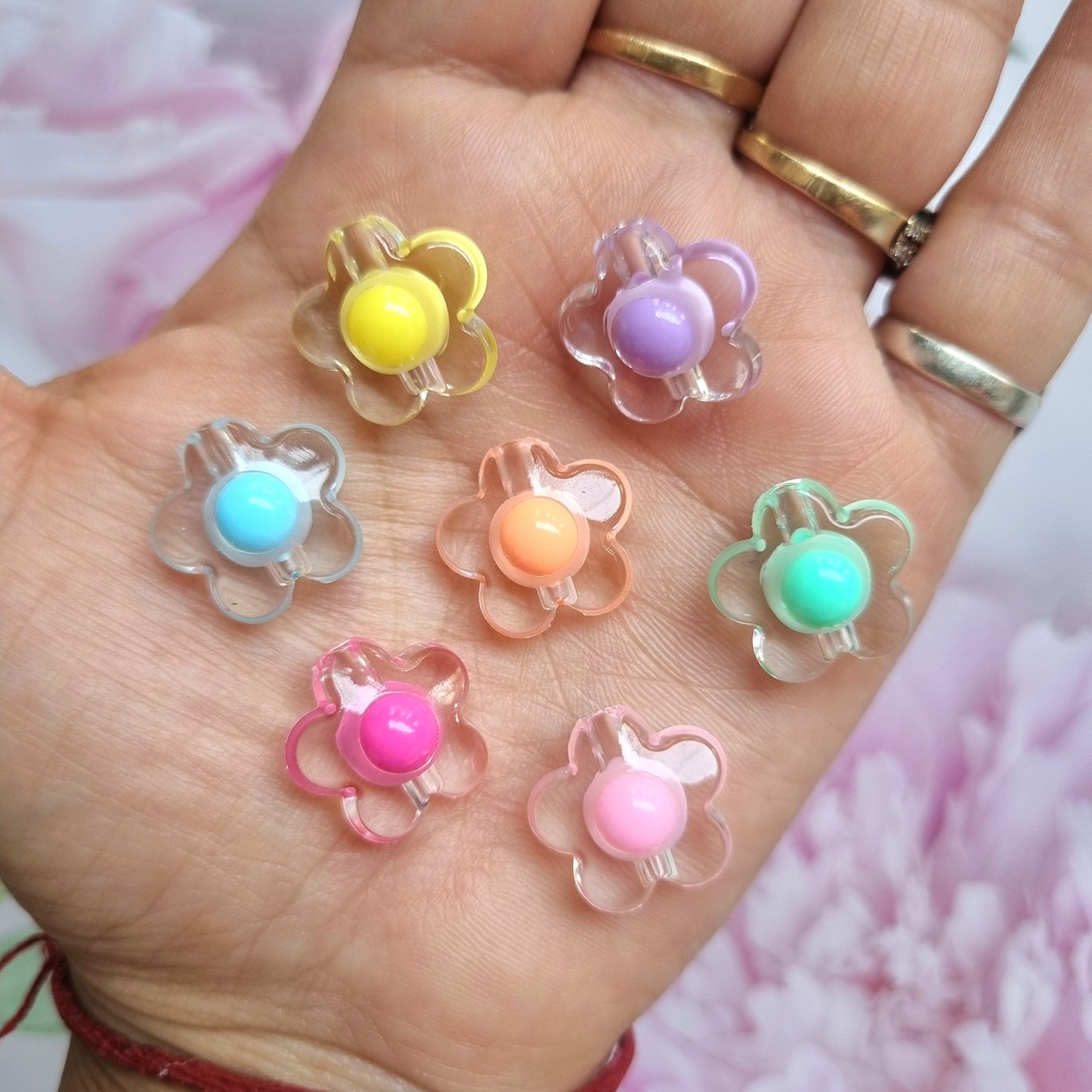 Acrylic Transparent Flower Beads