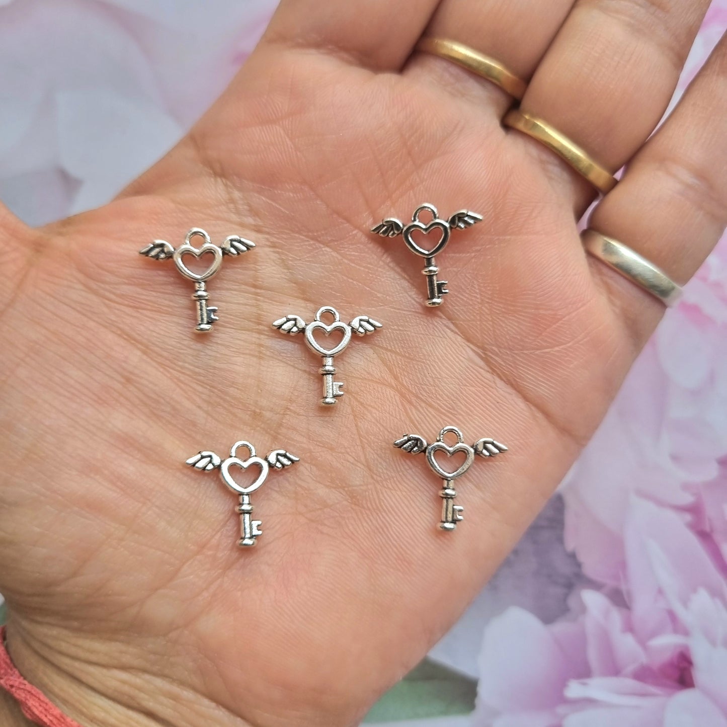 Metal Charms - Key with Wings