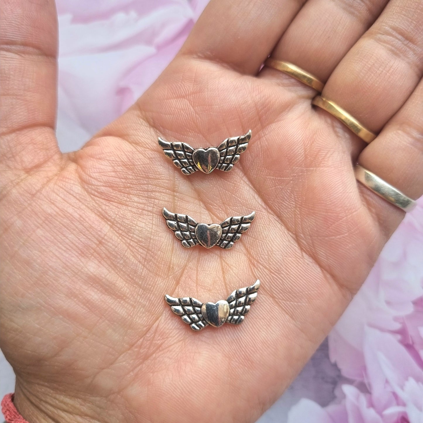 Metal Charms - Heart with Wings