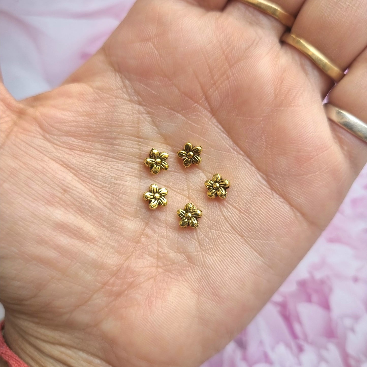 Golden Metal Charms - Tiny Flower