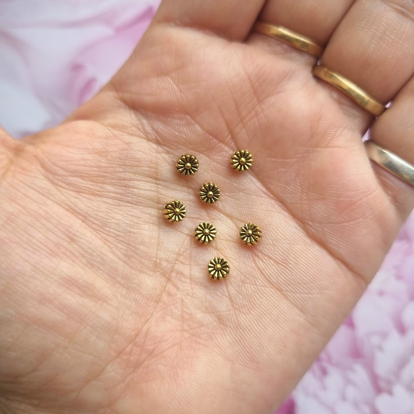 Golden Metal Charms - Tiny Flower