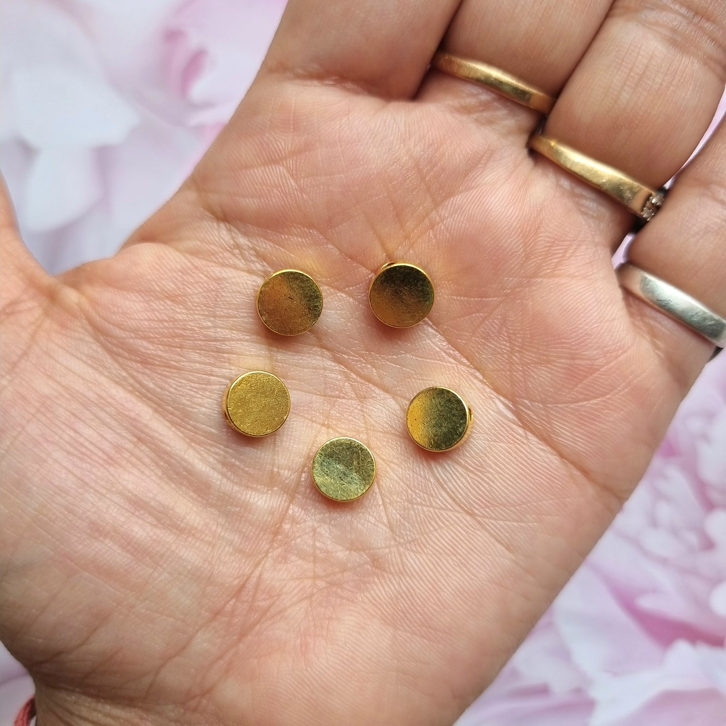 Golden Metal Charms - Round