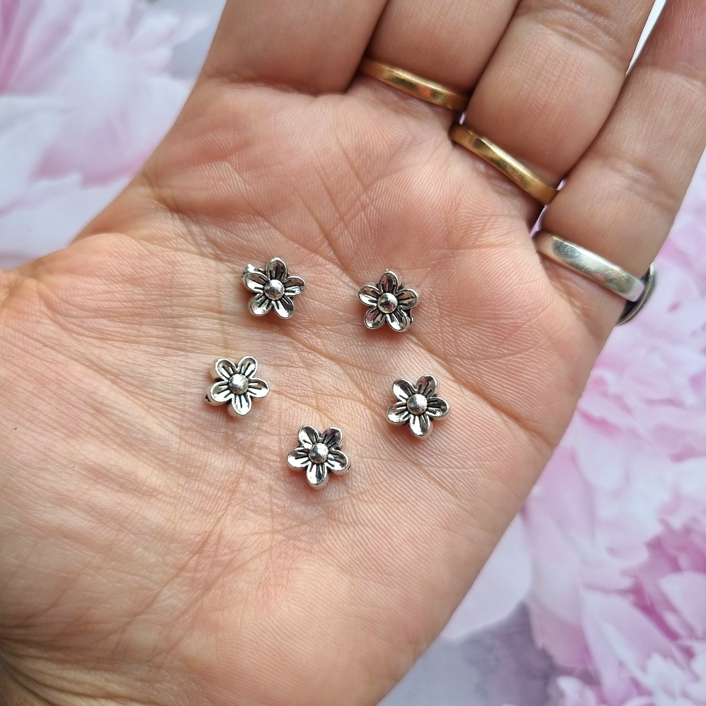 Silver Metal Charms - Flower (Small)