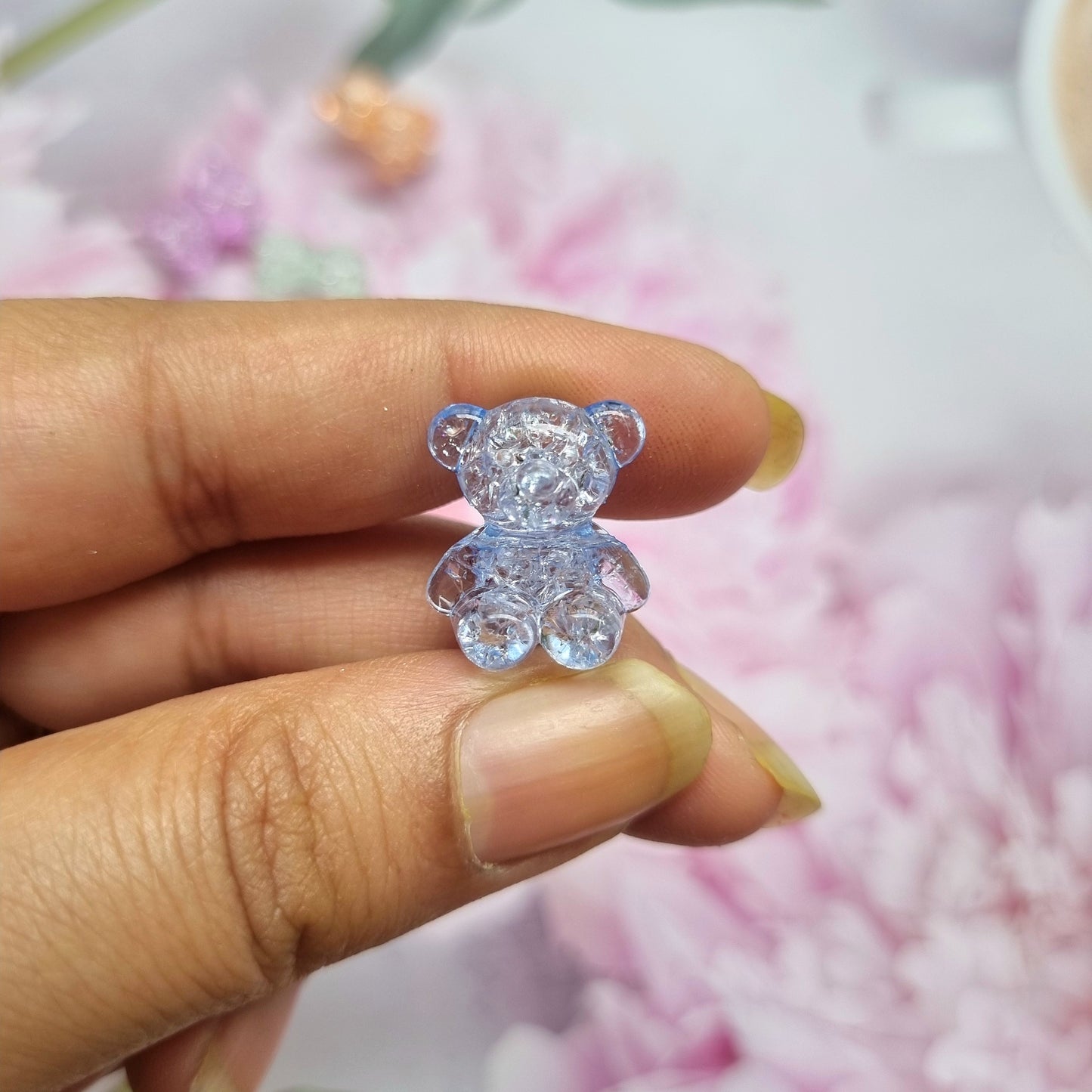 Acrylic Transparent Crackle Teddy Beads