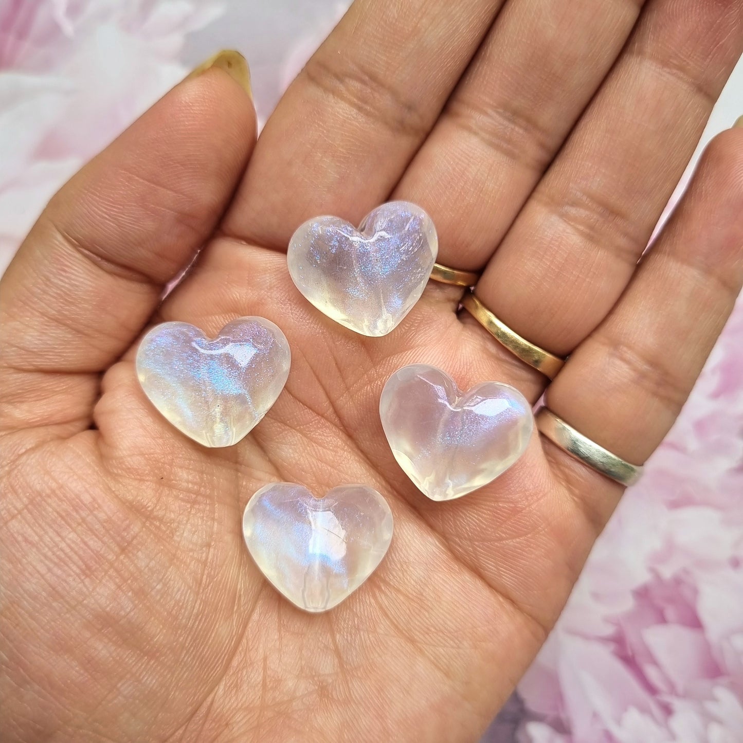 Acrylic Glitter Heart Beads