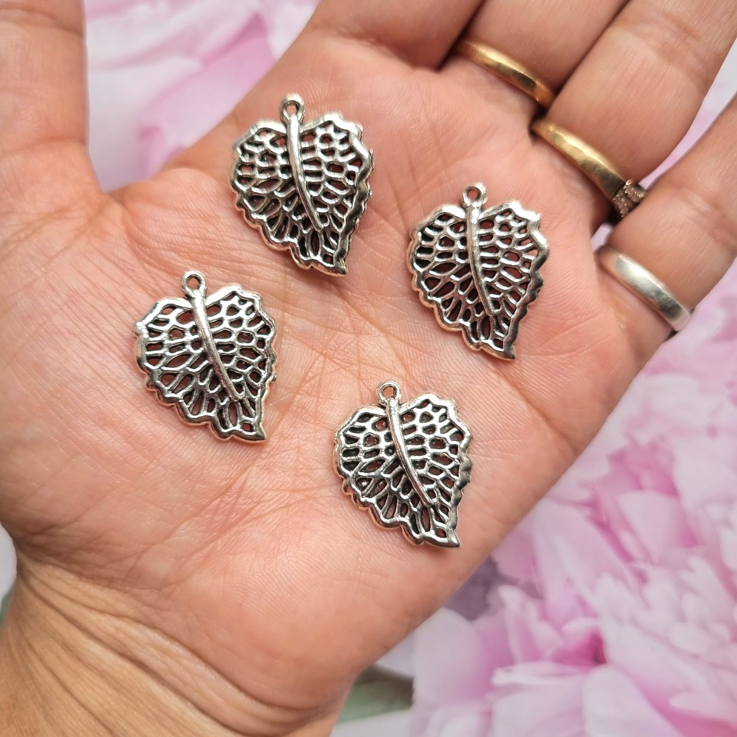 Silver Metal Charms - Leaf