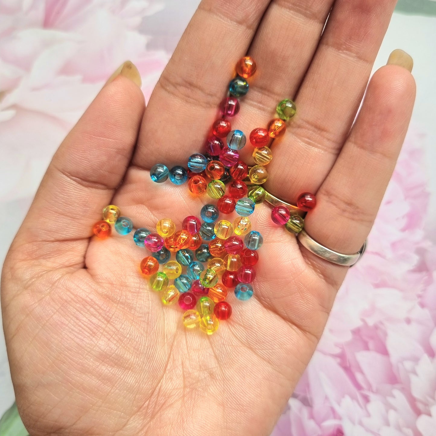 Acrylic Colorful Plain Round Bead