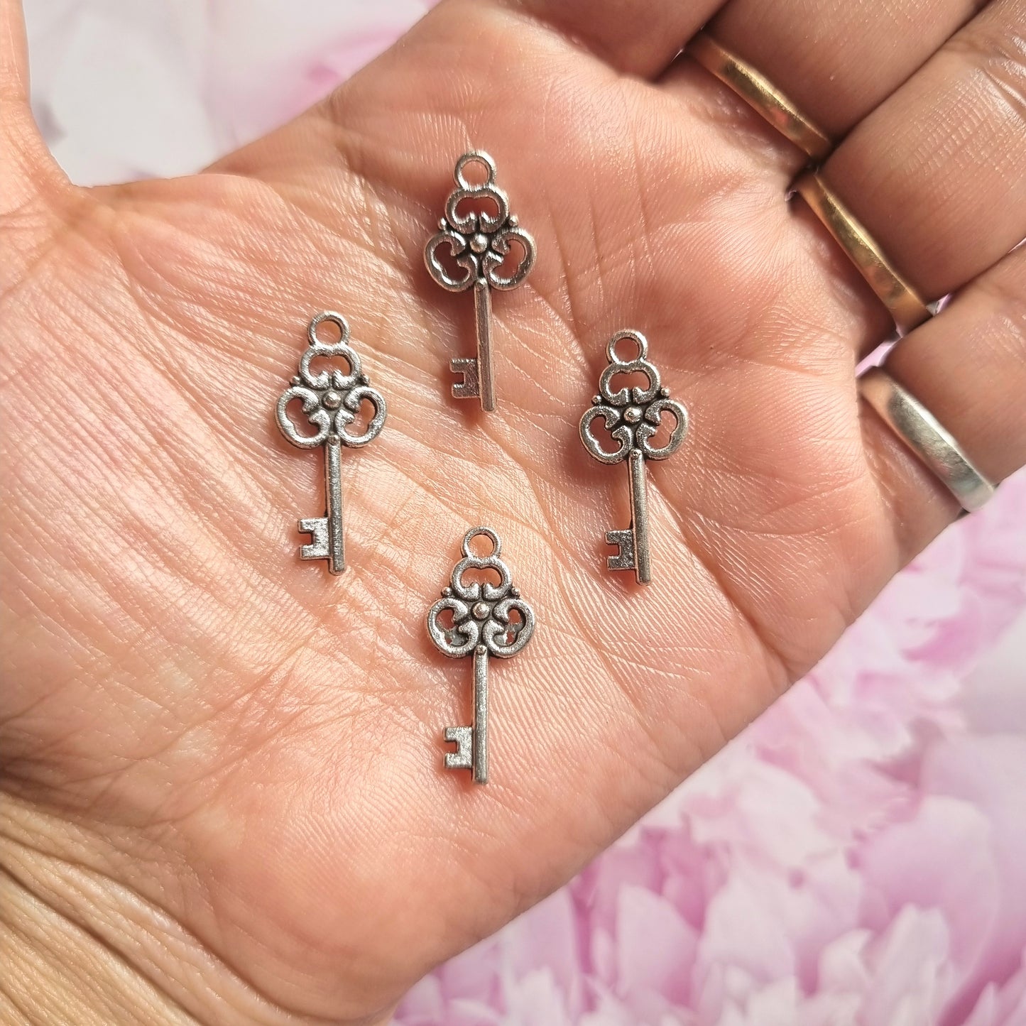 Silver Metal Charms - key