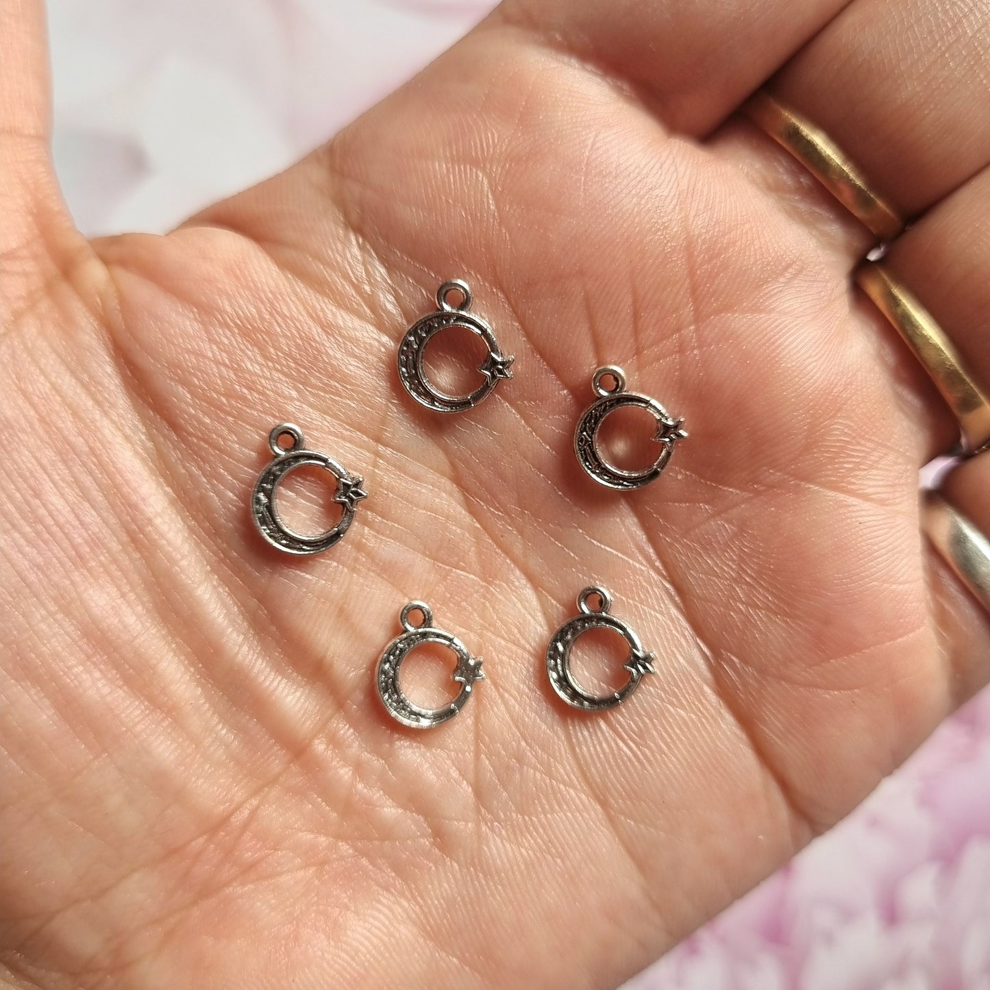 Silver Metal Charms - Moon