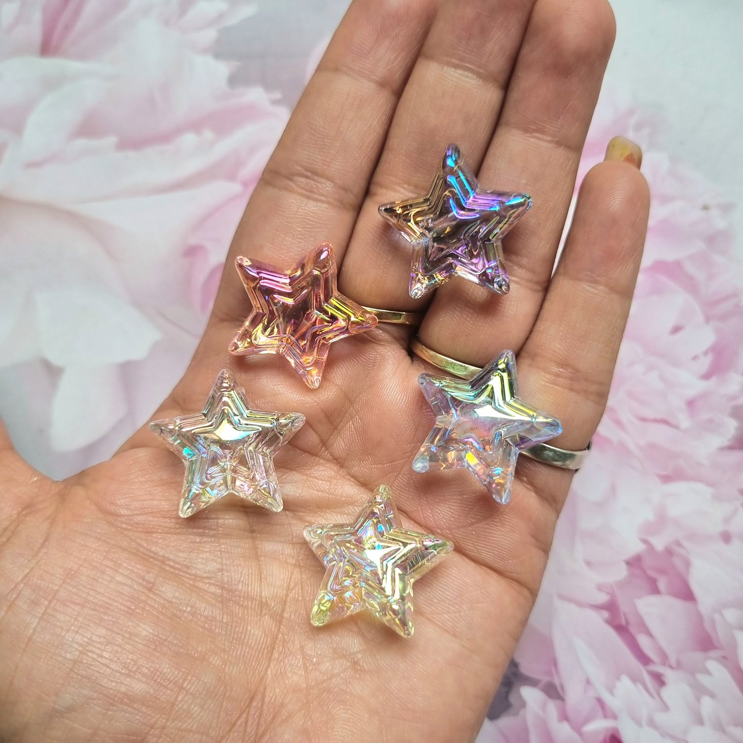 Acrylic Rainbow Shine Premium Star Beads