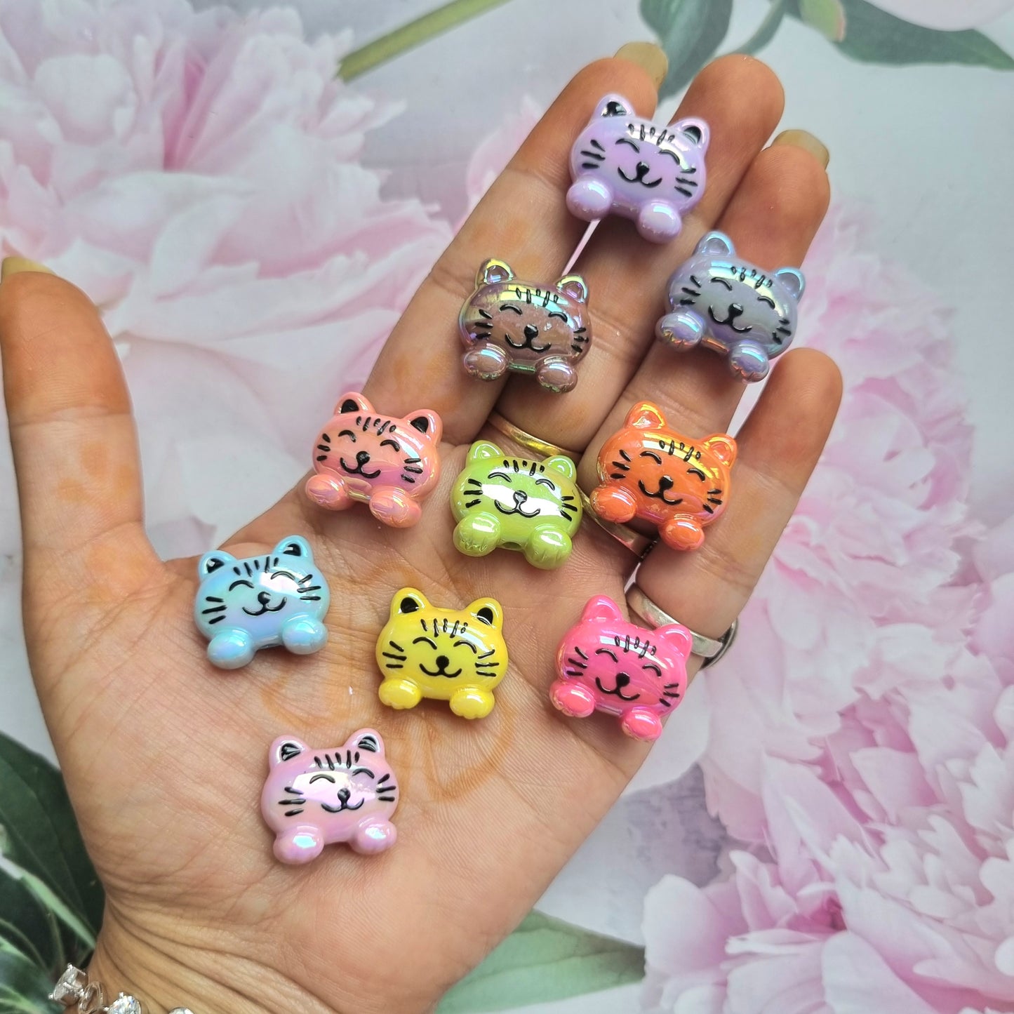 UV Plated Rainbow Shine Cat beads