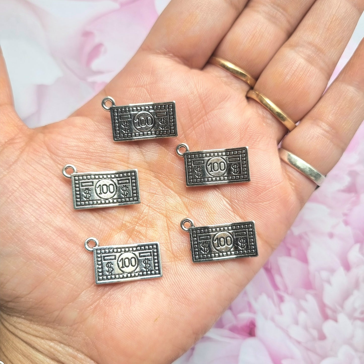 Silver Currency Charm