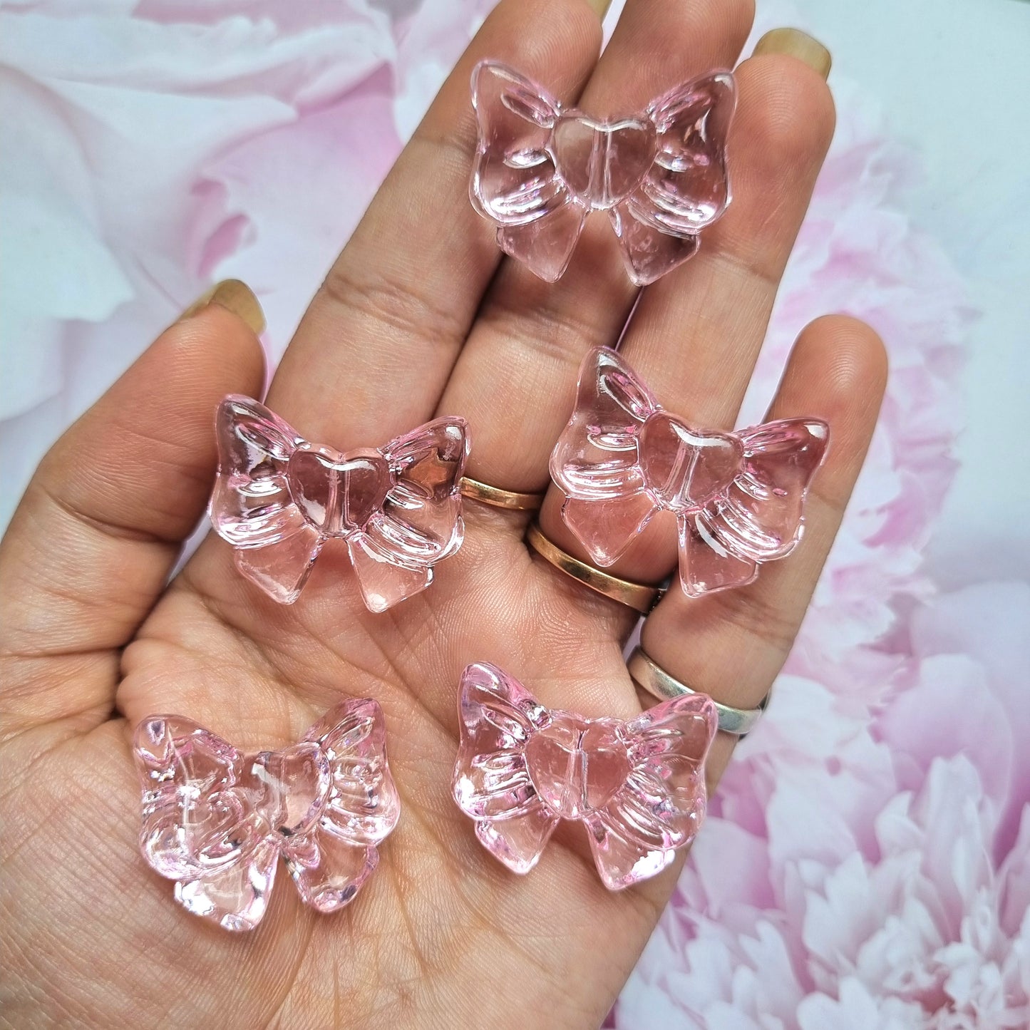 Acrylic Transparent colored Bow Beads