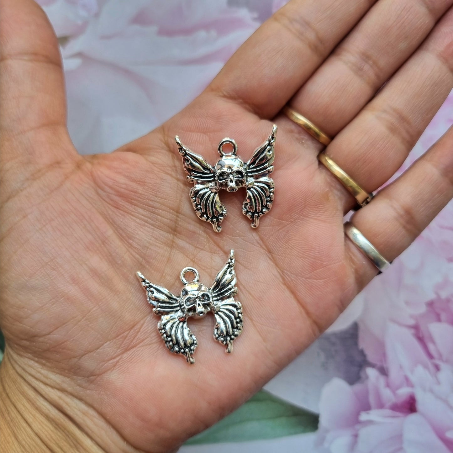 Metal Charms - Butterfly Skull