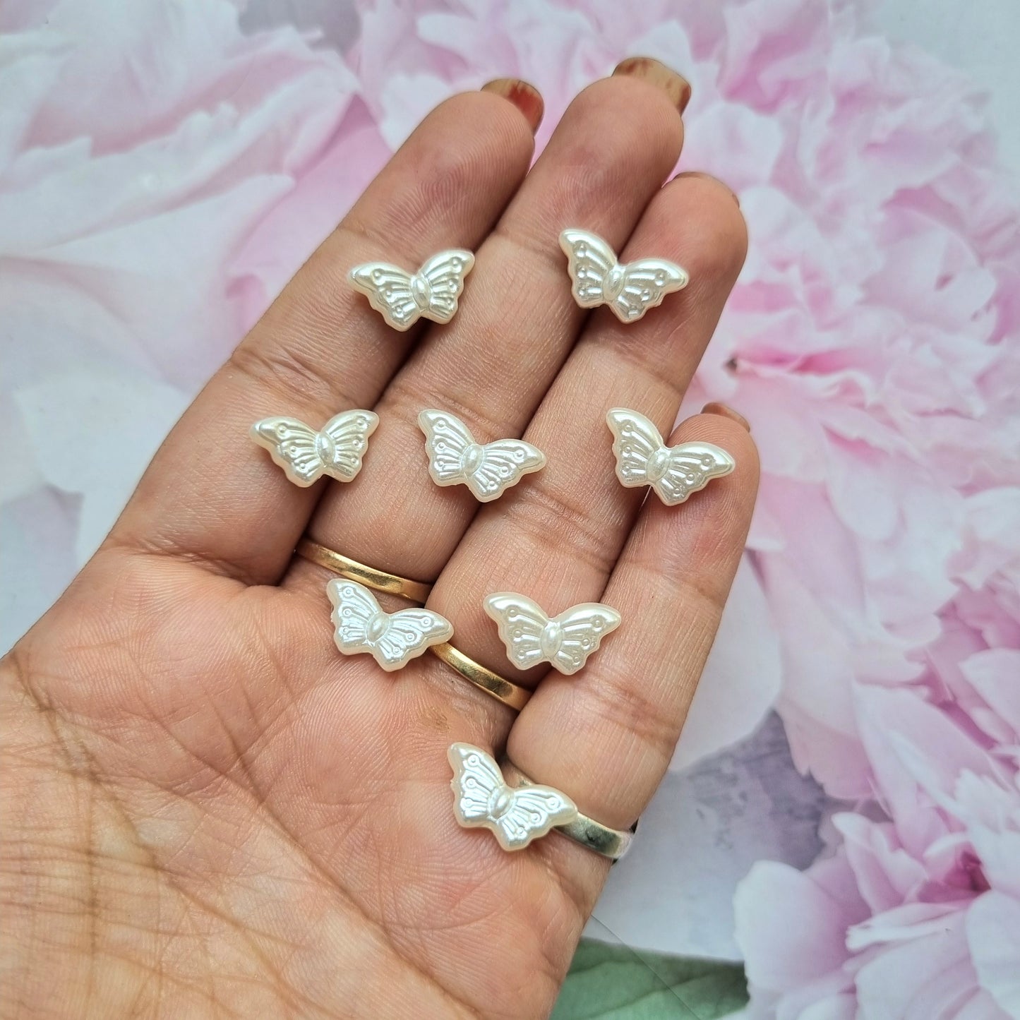 Acrylic Pearl Butterfly Beads