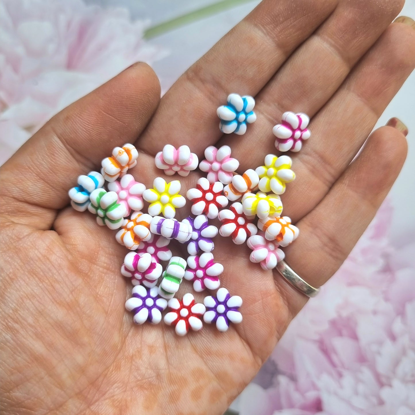 Acrylic Colourful Flower Beads