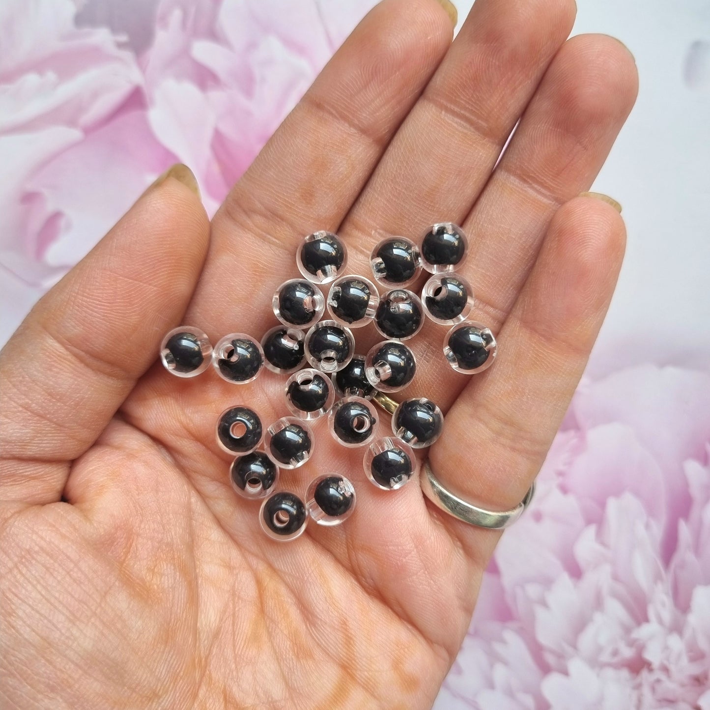 Transparent Round Beads (Black)