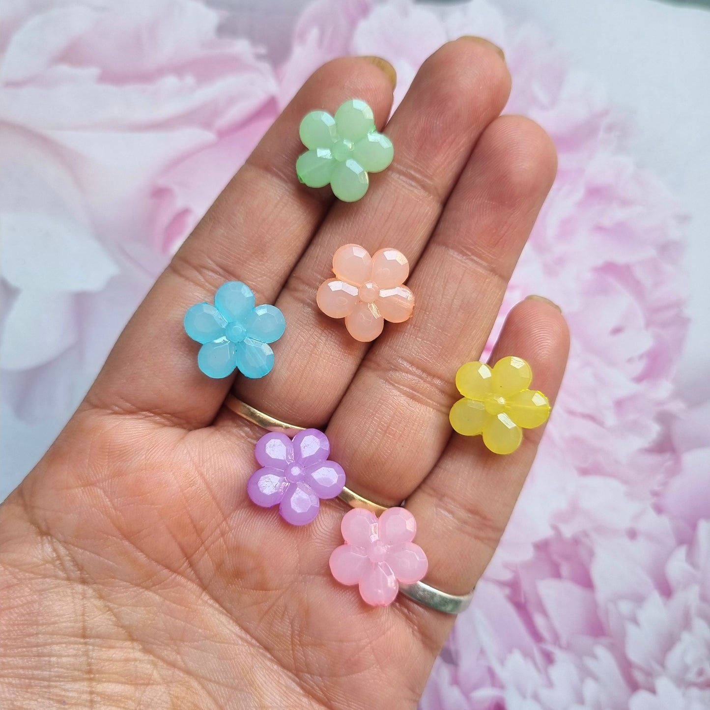 Acrylic Colorful Flower Beads