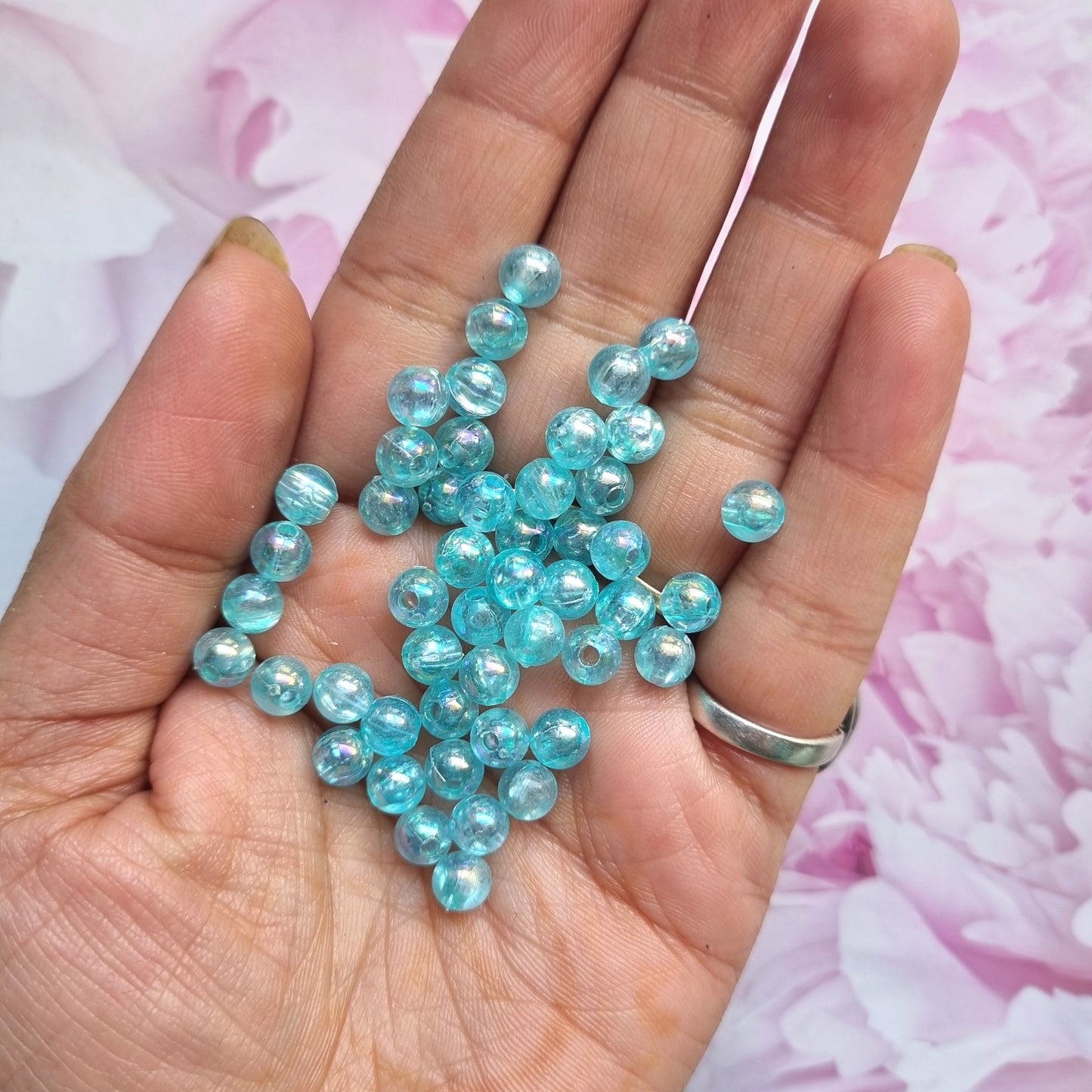 Acrylic Rainbow Shine Round Beads