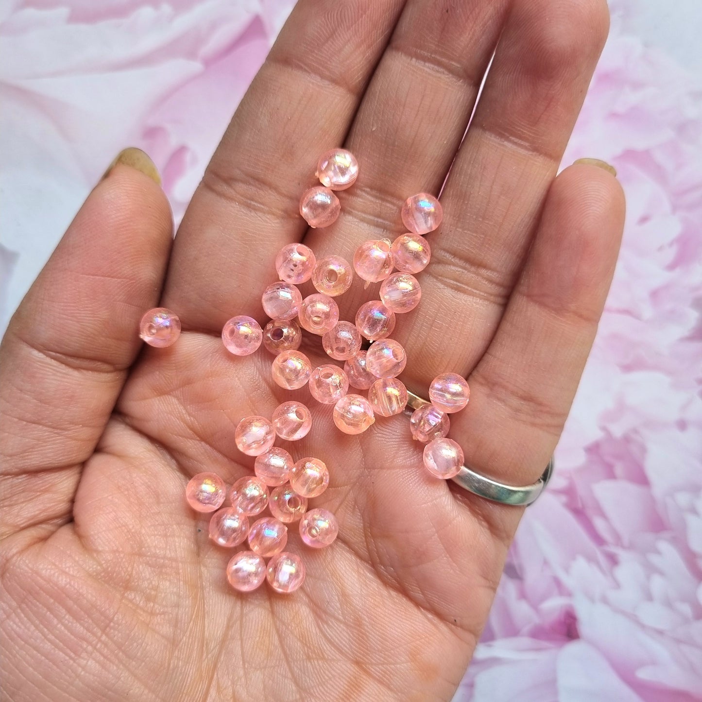 Acrylic Rainbow Shine Round Beads