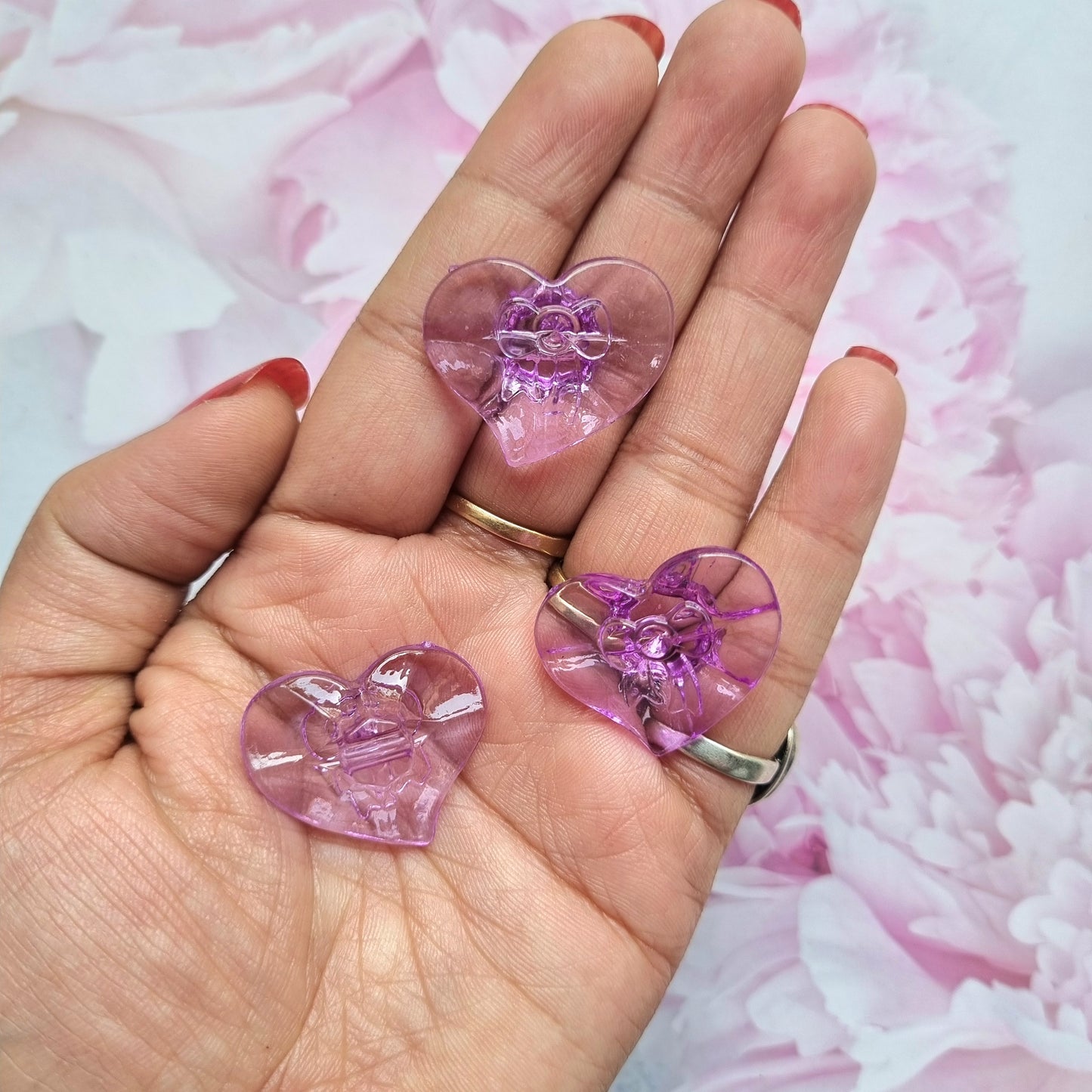 Acrylic purple Heart Beads