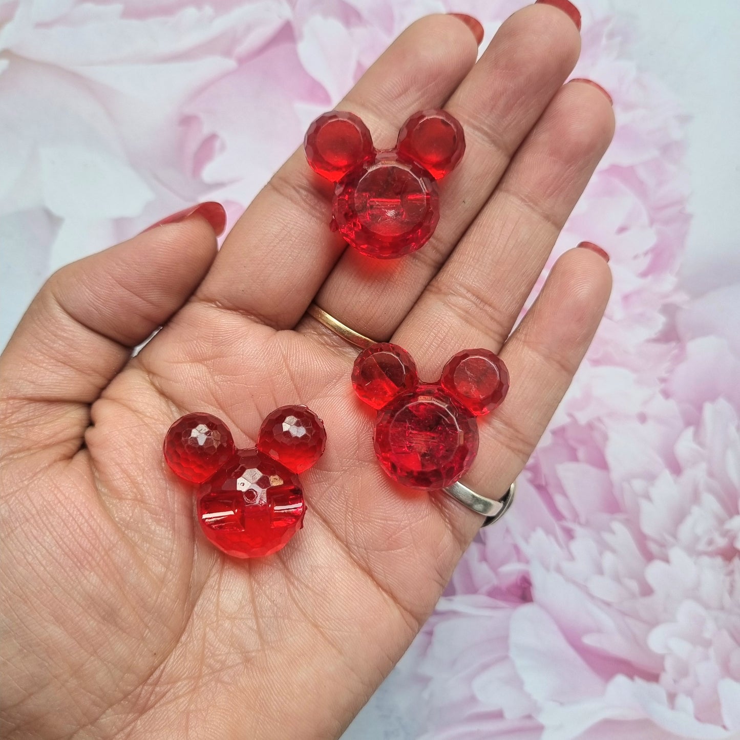 Acrylic Red Teddy Beads