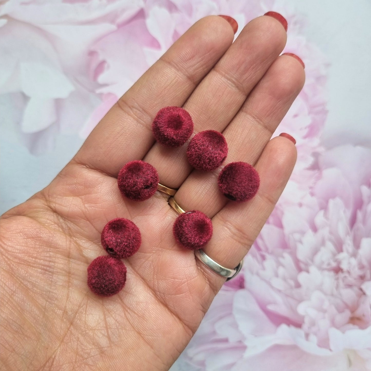 Acrylic Flocky Round Beads
