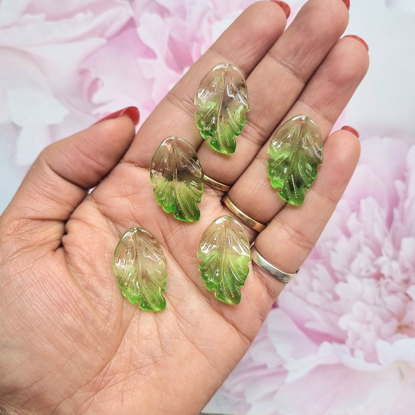 Glass Beads - Feather Leaf