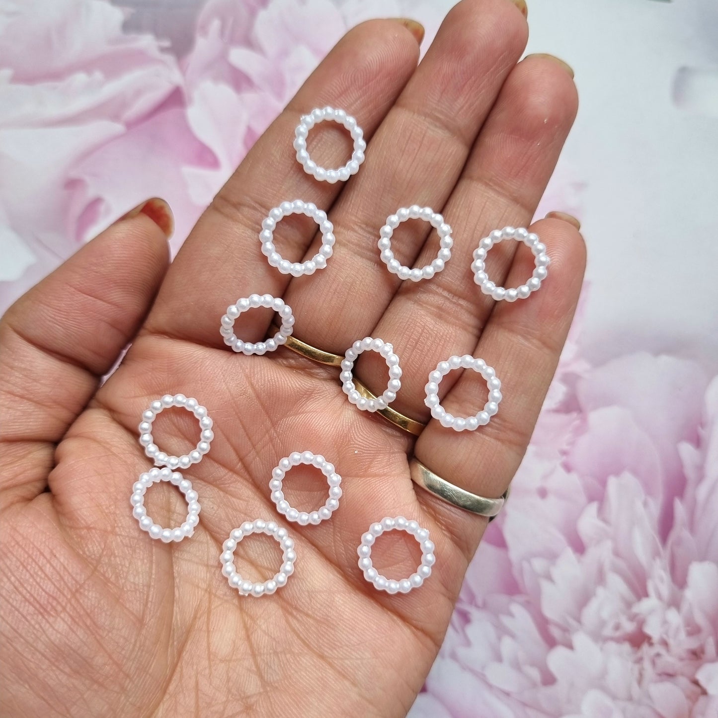 Acrylic Pearl Round Rings