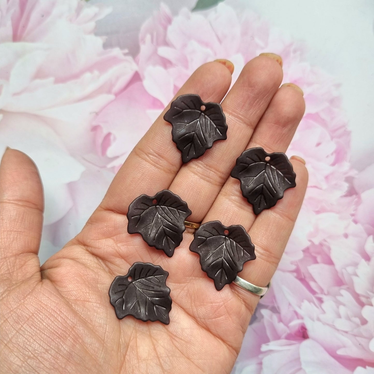 Acrylic Frosted Black Maple Leaf