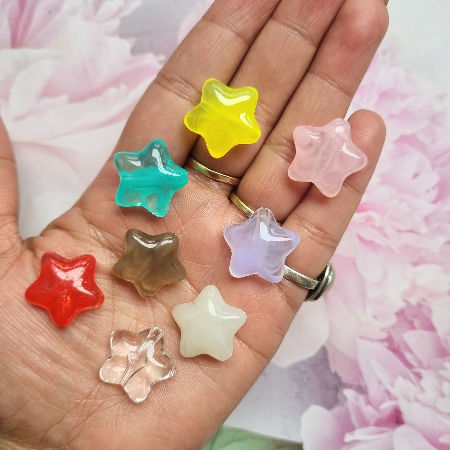 Acrylic Marble Star Beads