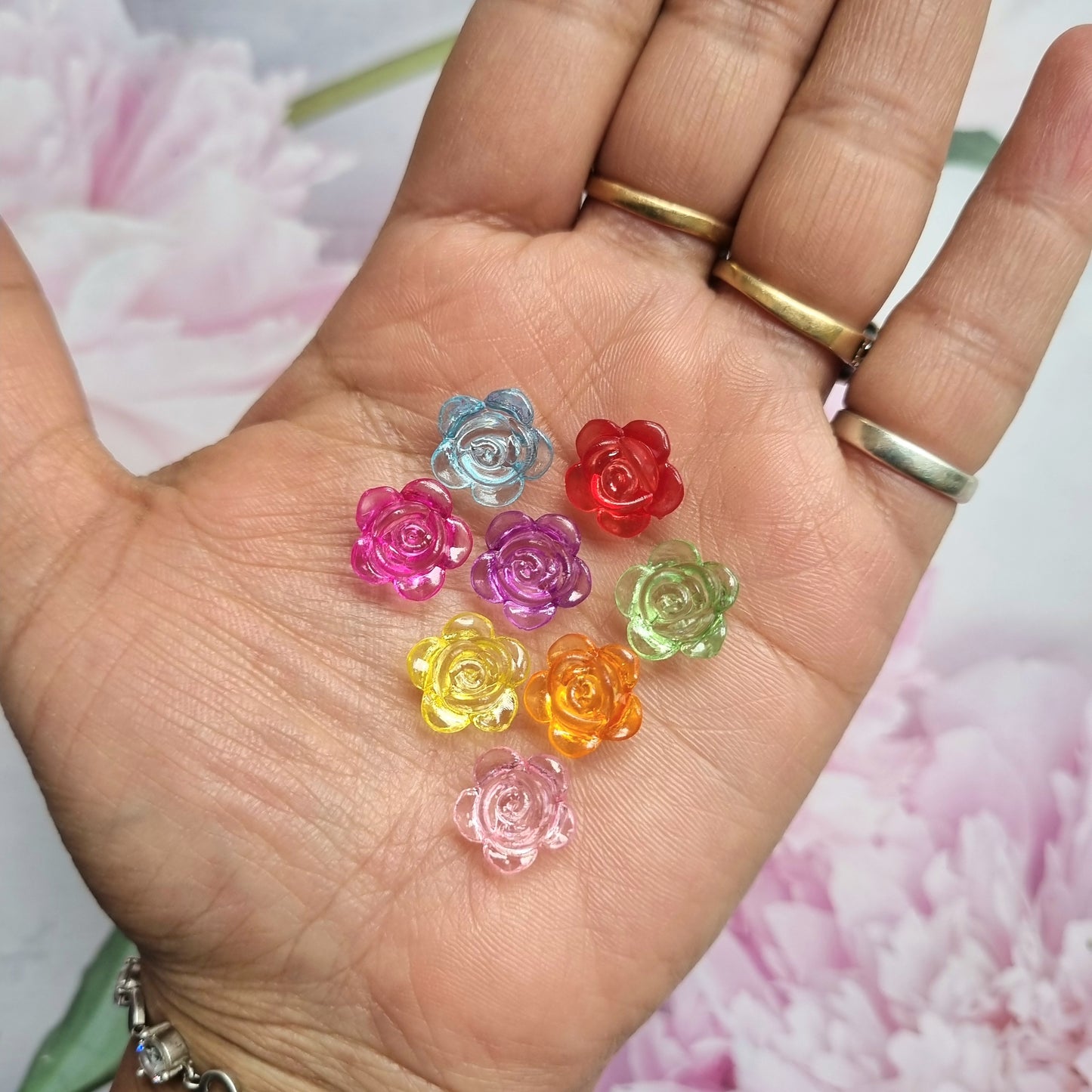 Acrylic Colorful Flower Beads