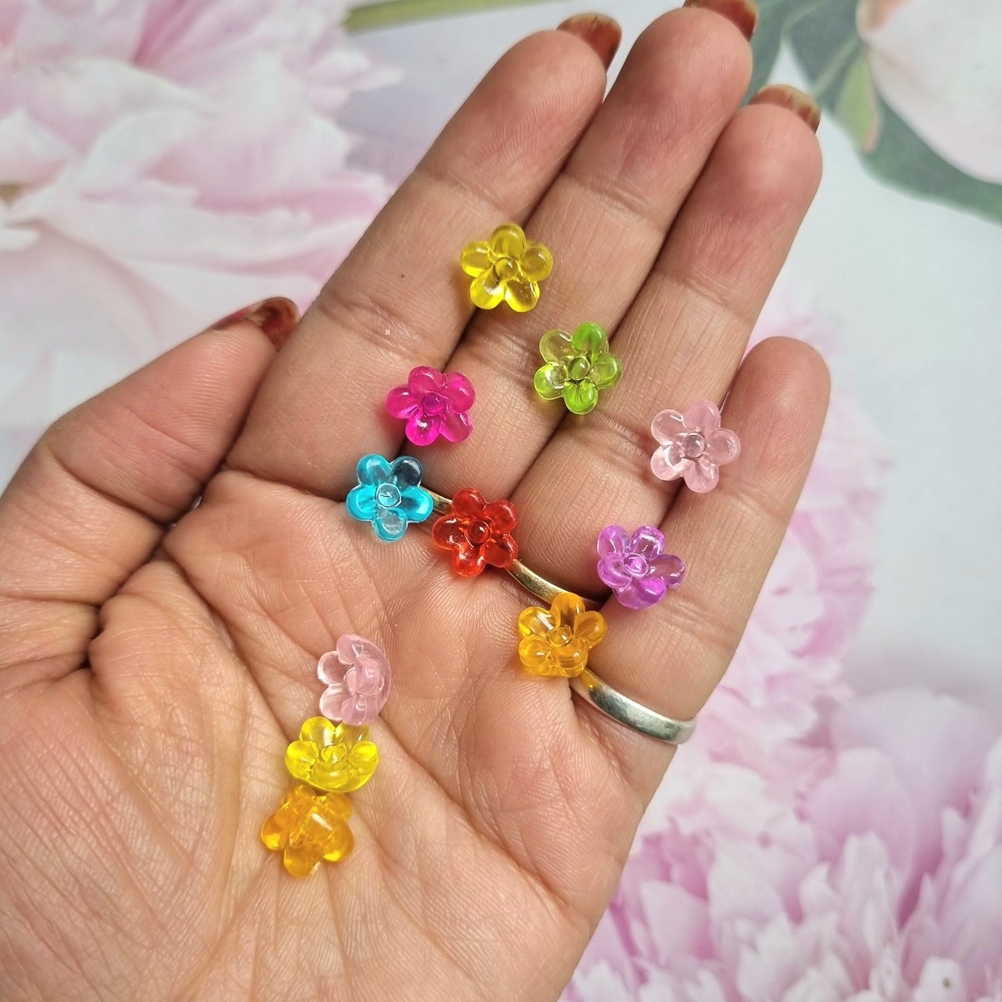 Acrylic Colorful Flower Beads