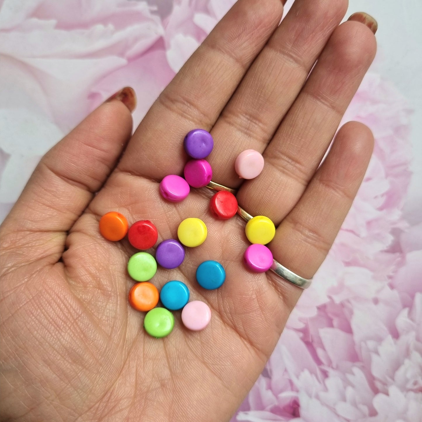 Acrylic Colorful Flat Beads
