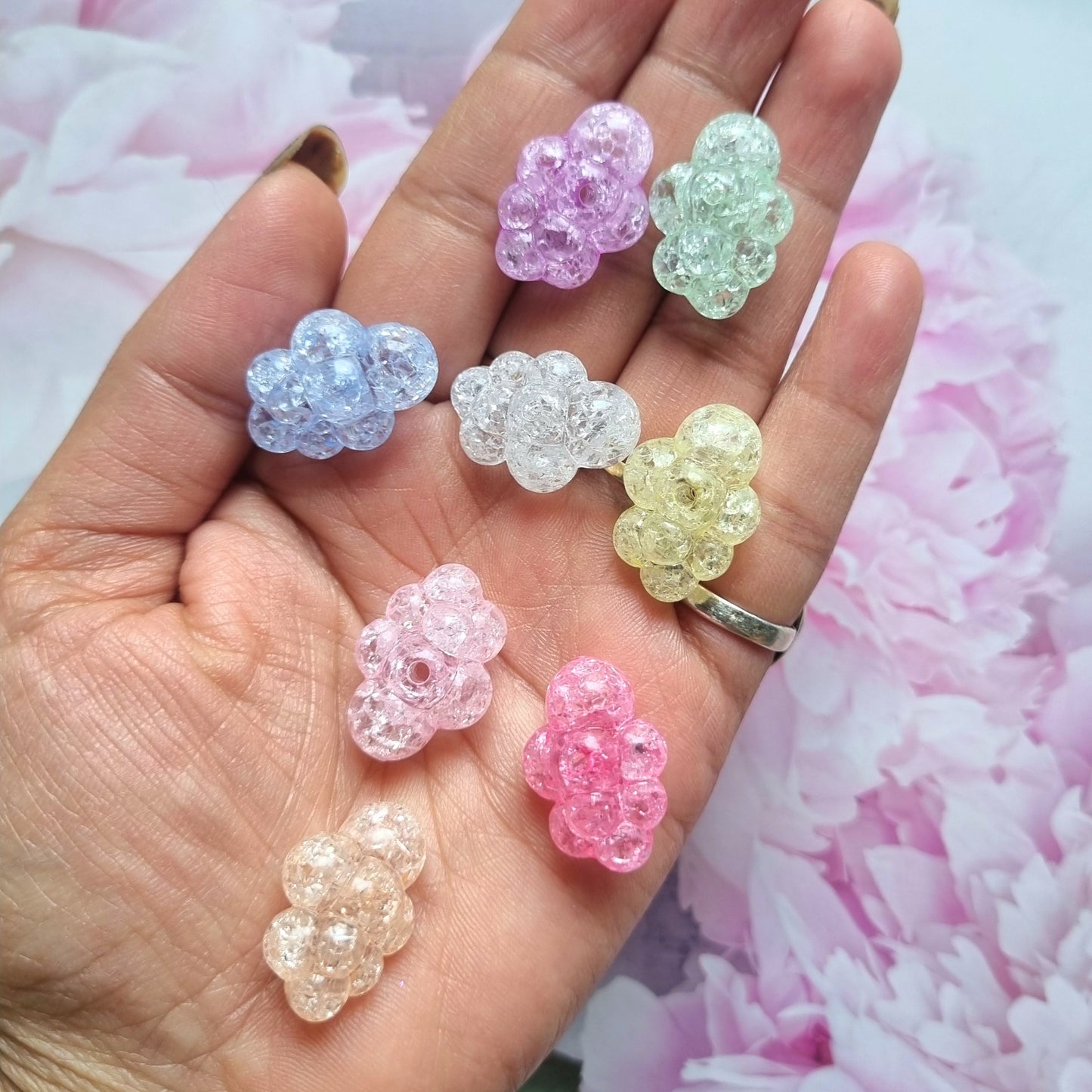 Acrylic Crackle Cloud Beads