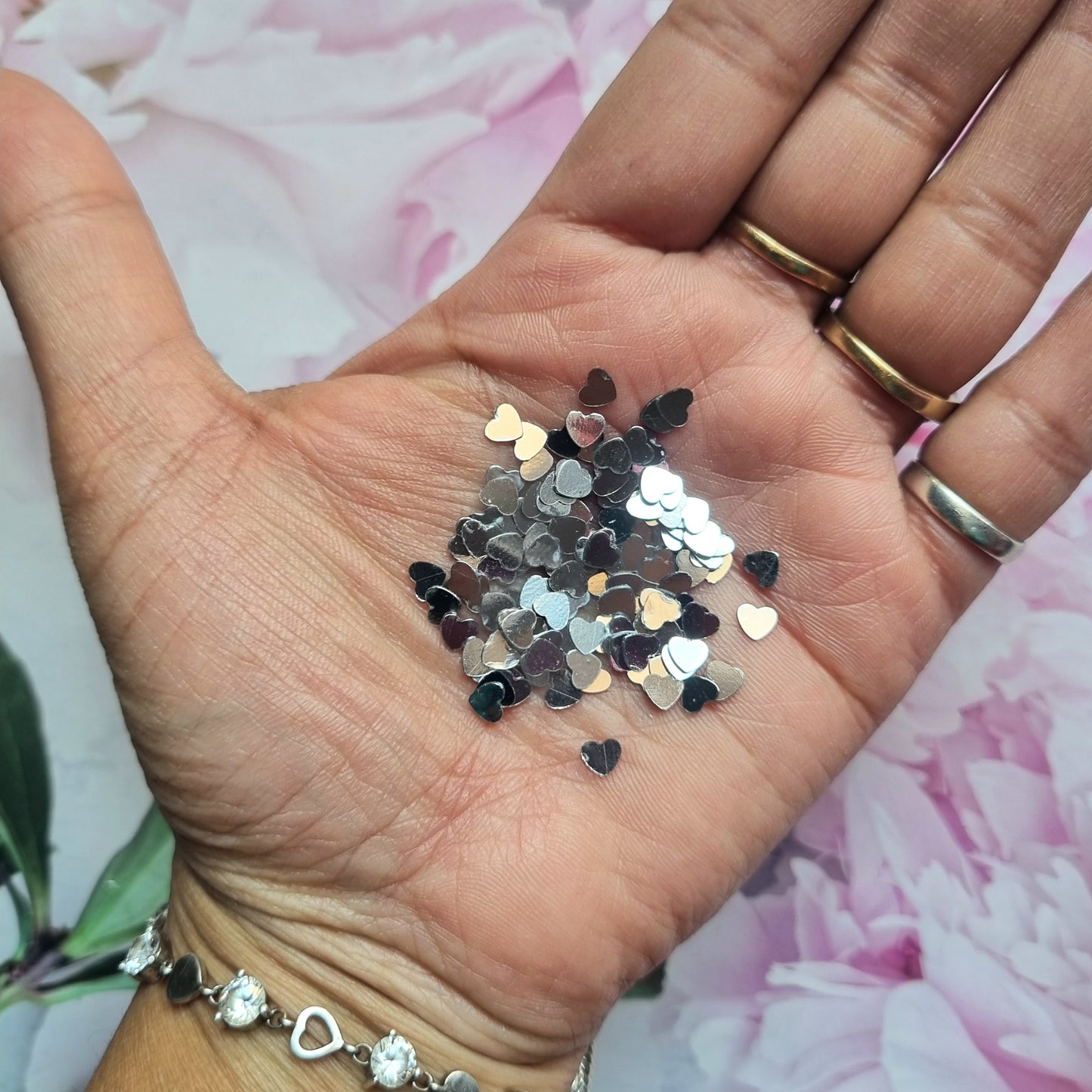 Silver Heart Sequins