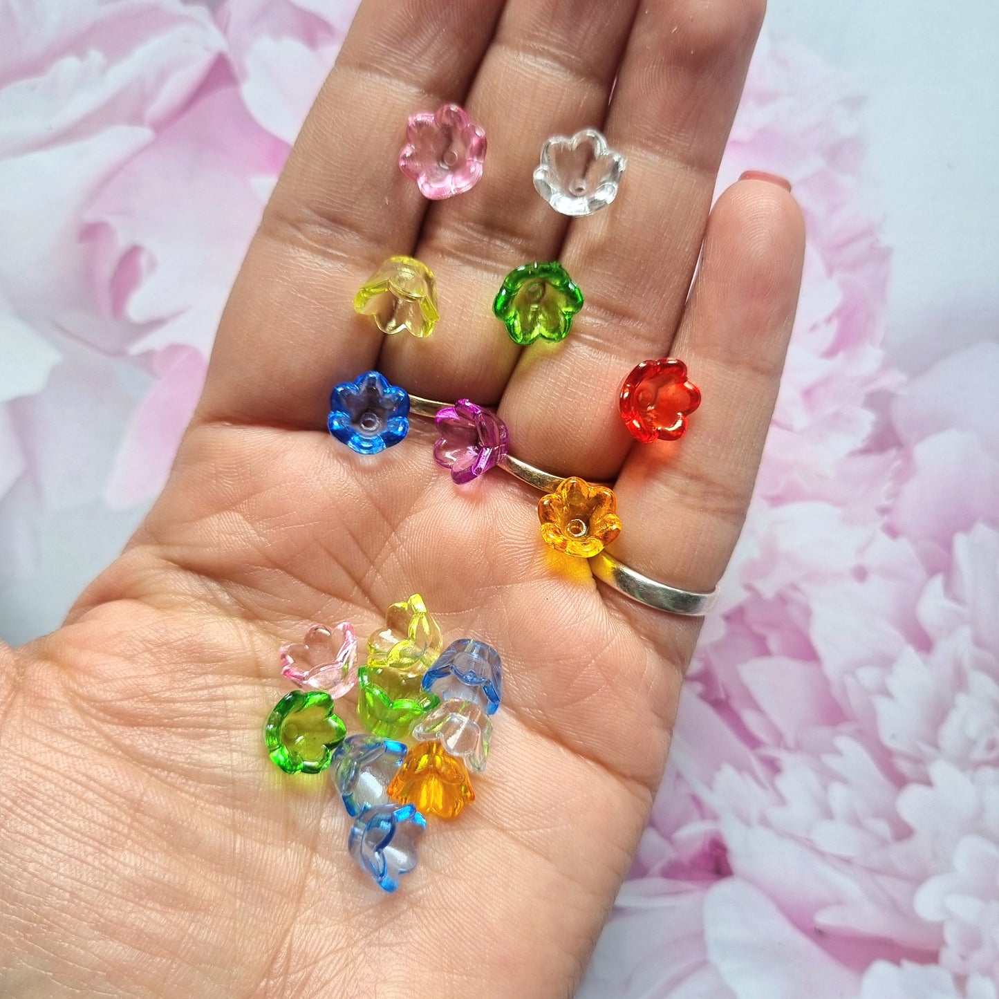 Transparent colorful Bell Flower caps