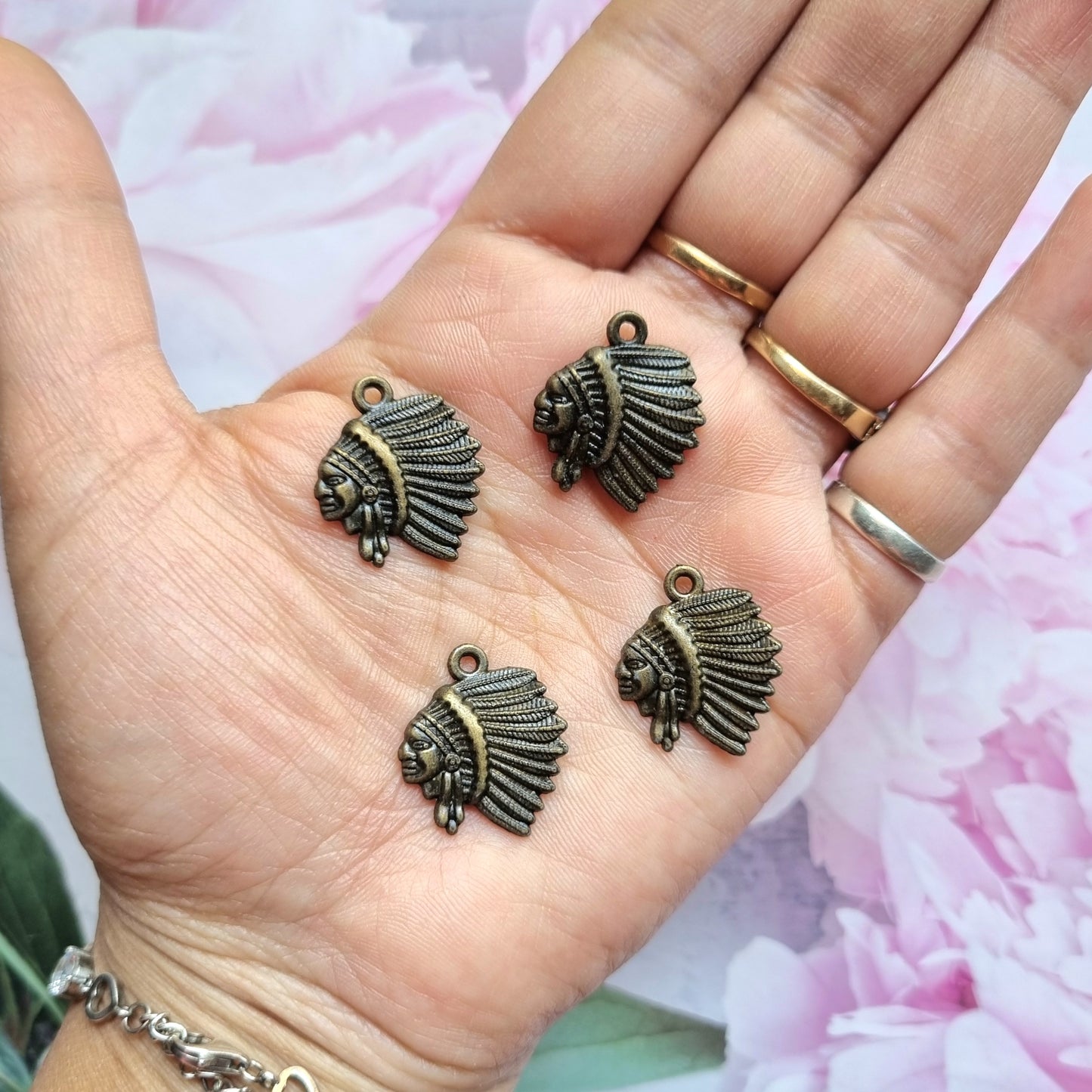 Antique Metal Charms - Face