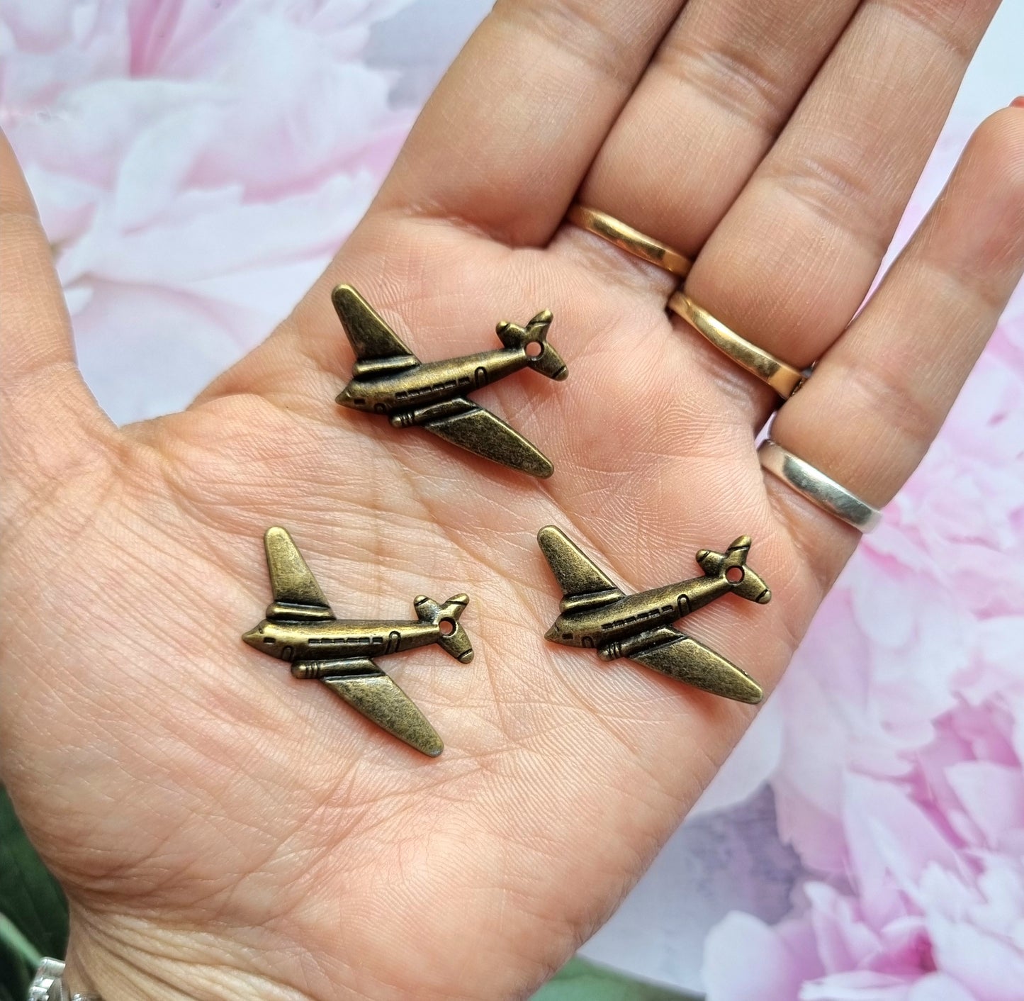 Antique Metal Charms - Aeroplane