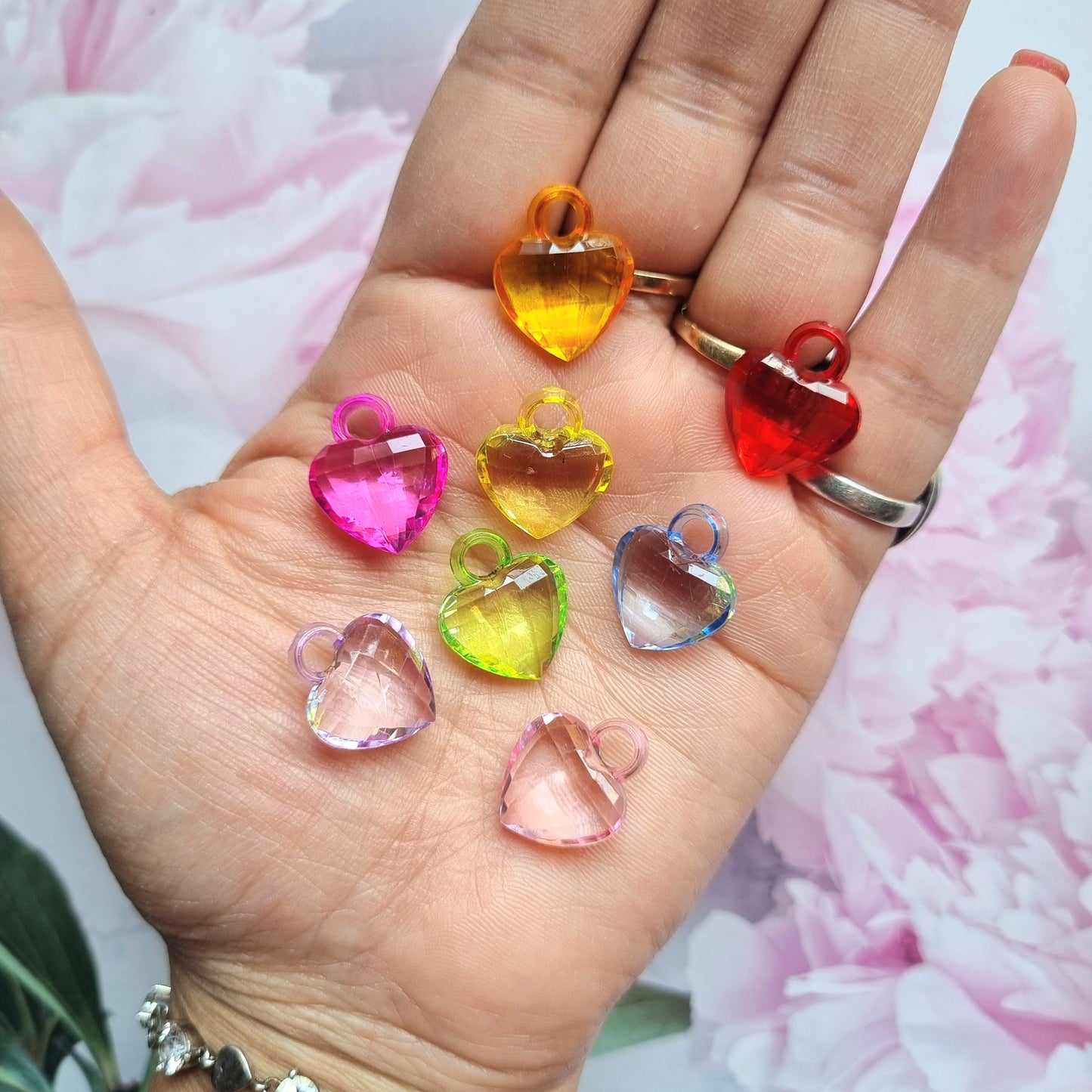 Acrylic Colorful Heart charms