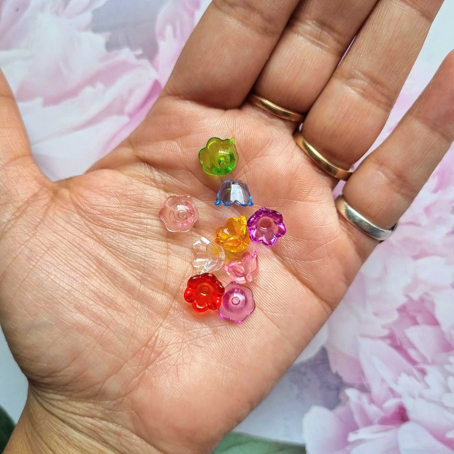 Transparent colorful Bell Flower caps