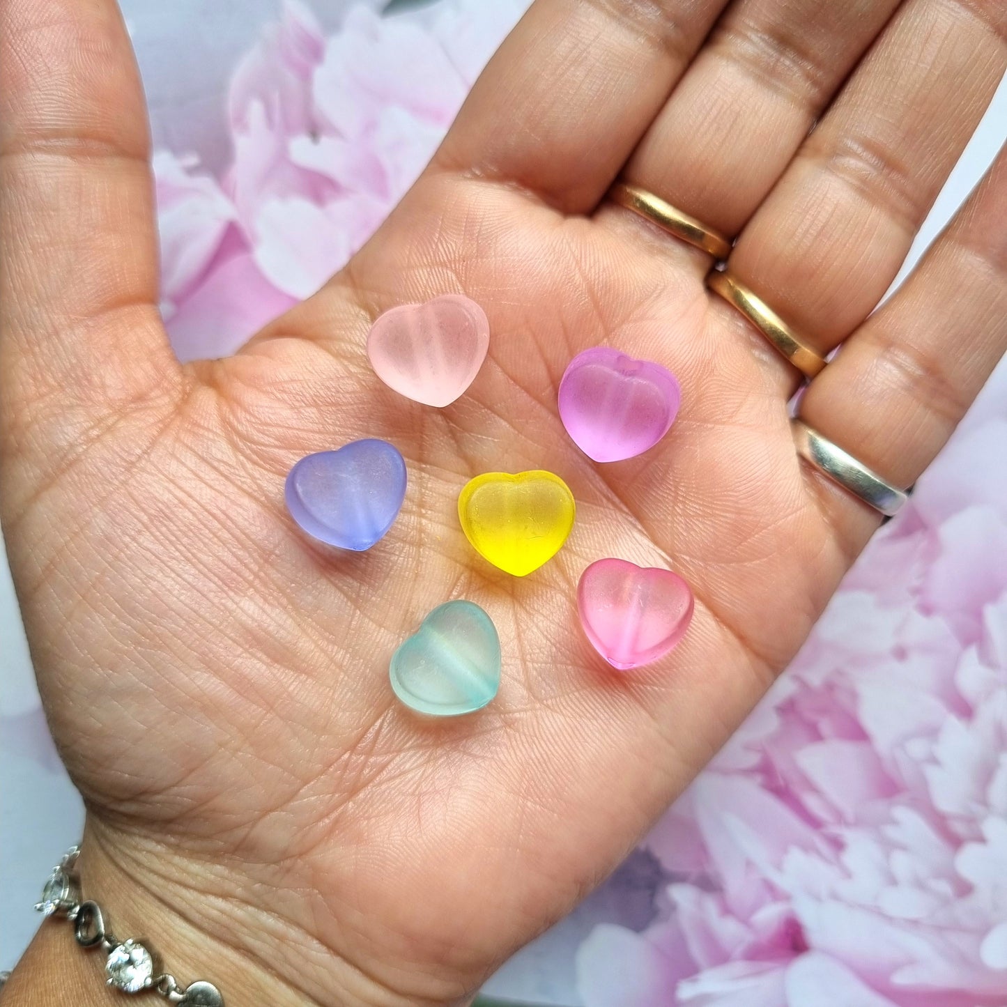 Acrylic Frost Heart Beads